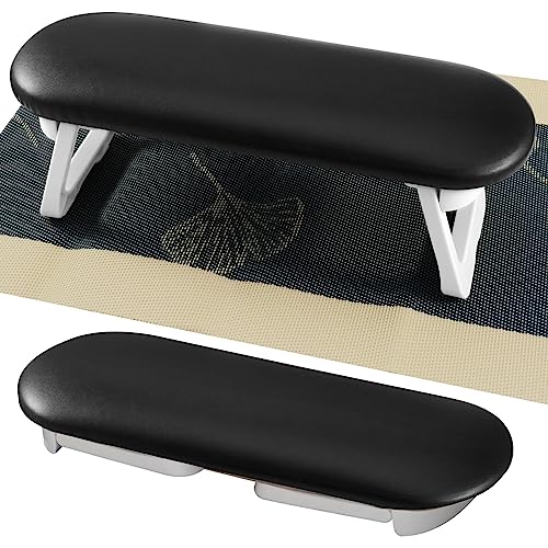 Diesisa Foldable Black PU Leather Nail Arm Rest for Manicures and Nail Tech