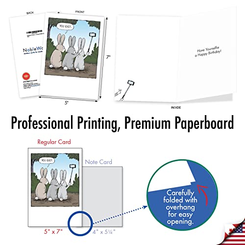 Funny Animal Birthday Greeting Cards - Assorted 3 Pack with Envelopes