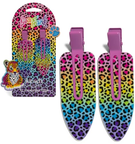 Lisa Frank x Kitsch XL Creaseless Hair Clips - 2pcs Rainbow Leopard