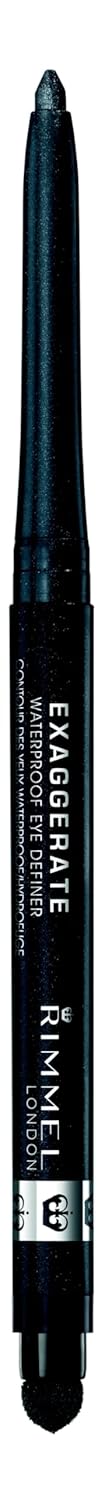 Rimmel London Exaggerate Waterproof Eyeliner - Highly Pigmented, Long-Wearing | Deep Ocean, 0.01oz