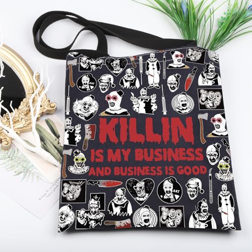 KUIYAI Clown Movie Tote Bag - Scary Canvas Gift for Horror Fans