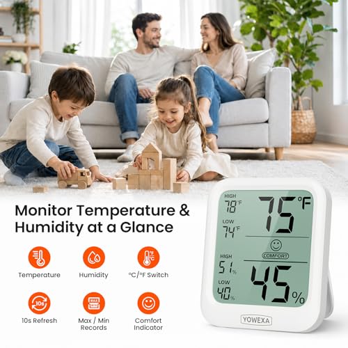 Digital Room Thermometer & Hygrometer with Comfort Indicator