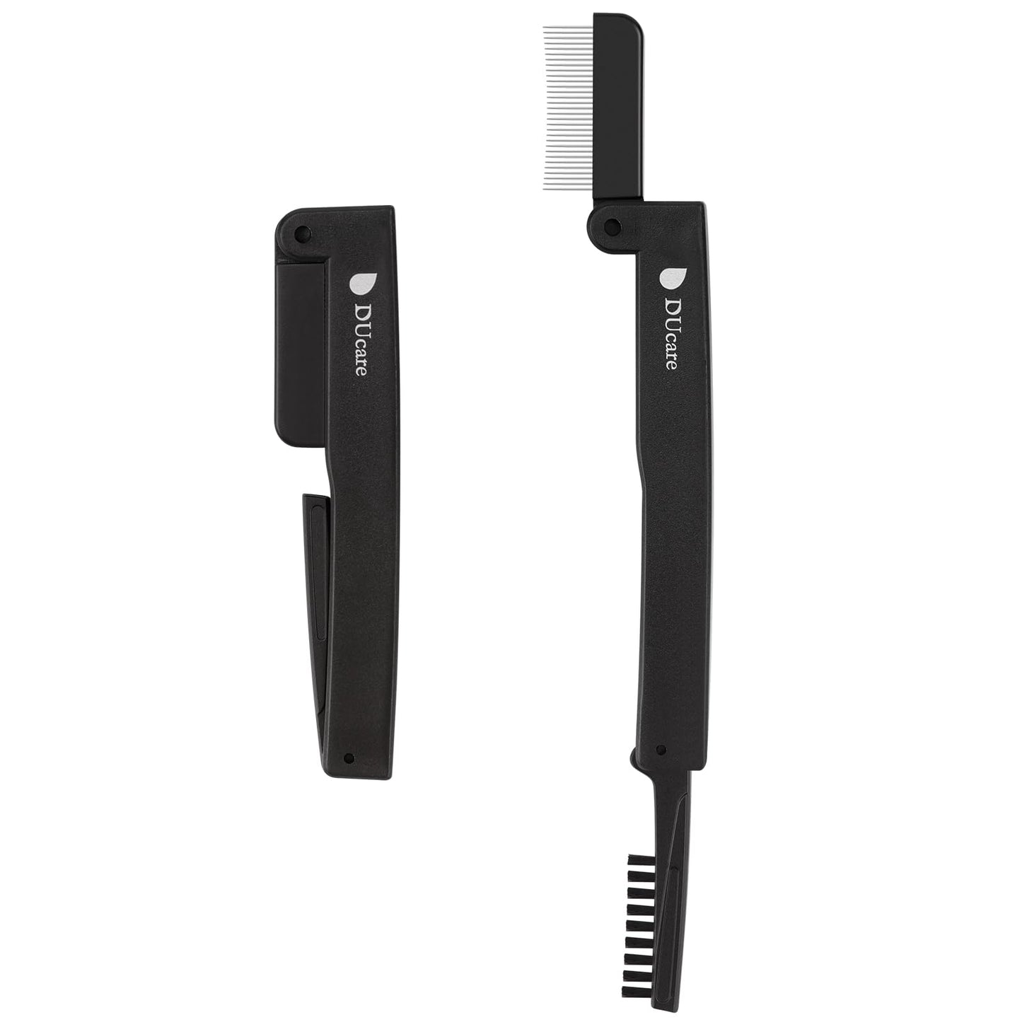 DUcare Eyelash Comb Separator Eyelashes Eyebrow Mascara Brush Applicator Eyelash Definer With Comb Cover Cosmetic Brushes Tool (Silver)