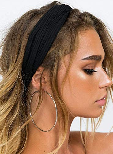 Huachi Women's Boho Twist Knotted Headbands - 8 Pcs Non-Slip Hair Accessories
