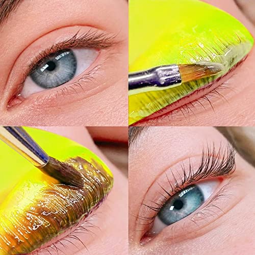 PERMANIA 10Pcs Silicone Lash Perm Pads for C & D Curl Eyelash Lift, Reusable Soft Eyelash Curling Rods, Yellow