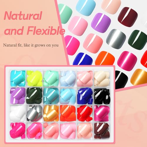Lifextol Press On Toenails Women Fake Toe Nails Short Acrylic Nail Tips - 576pcs, Includes Adhesive & Tools (Variation: Toenails)