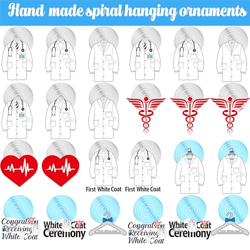 24pcs Medical Graduation Party Hanging Swirls - White Coat Decor