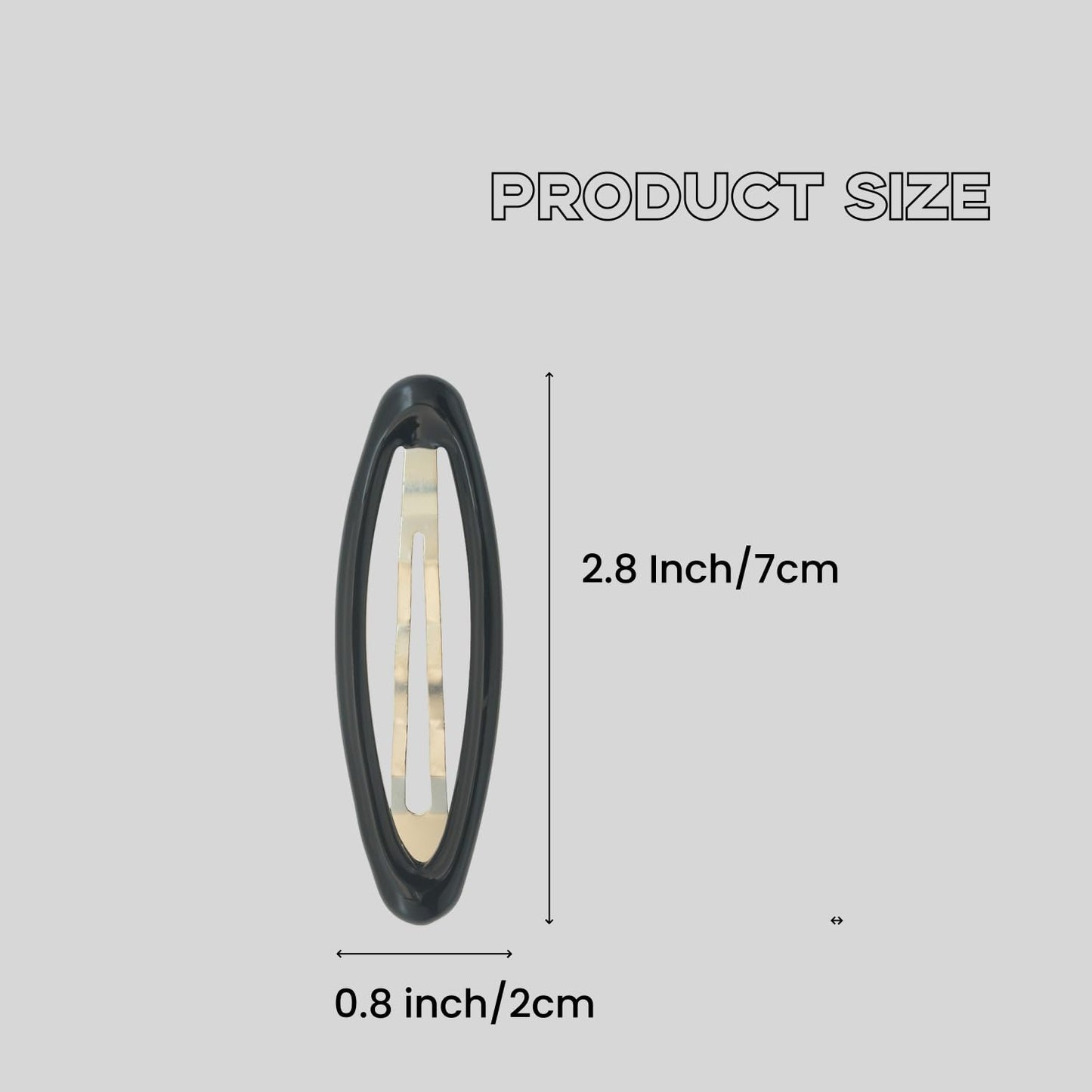 16 Pieces Hair Clips for Thick Hair 2.8 Inch Oval Shape Black XL Hair Clips for Women Metal Snap Non-Slip Hair Grips Hair Accessories
