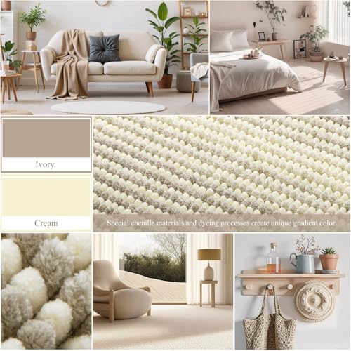 Chenille Bath Mat 17x24 - Extra Soft, Non-Slip, Quick Dry