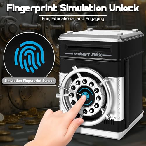 Interactive Electronic Piggy Bank for Kids - Black ATM Money Box