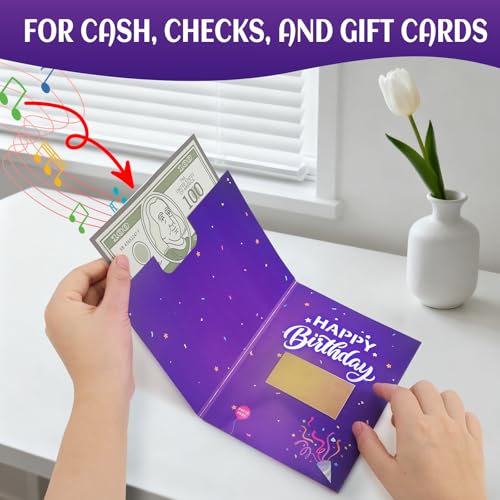 Ecloverlife Musical Birthday Card with Cash Holder & DIY Stickers