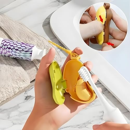 Banana Toothbrush Holder Set - 2-in-1 Portable Cover with Toothpaste Storage