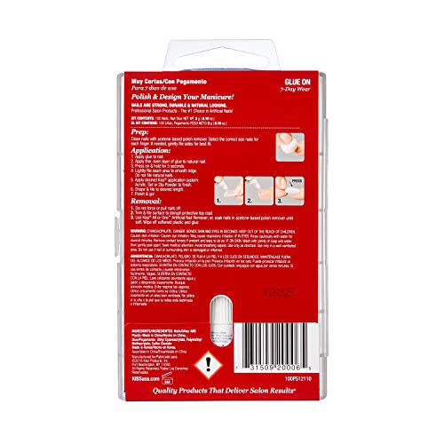 KISS Active Square Full Cover Nails - Medium Length (Pack of 2)