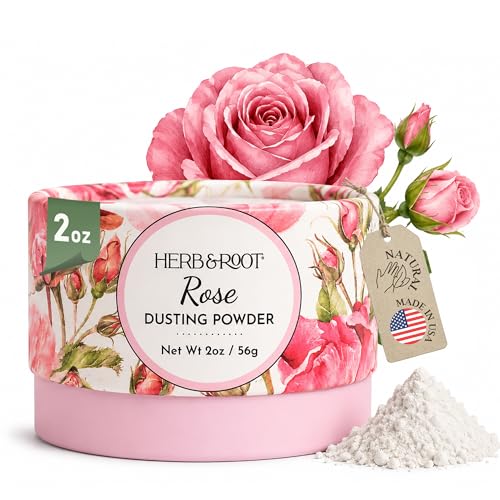 Rose Dusting Powder - Talc-Free Body Powder with Arrowroot & Magnesium, 2 oz Travel Size