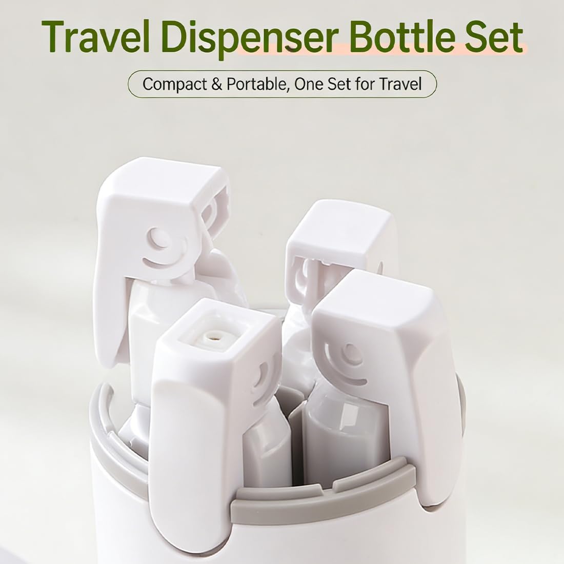 Travel Toiletry Bottles Set - 4-in-1 Leak-Proof Dispenser Containers | 30ML Refillable Organizers for Shampoo, Lotion, Soap