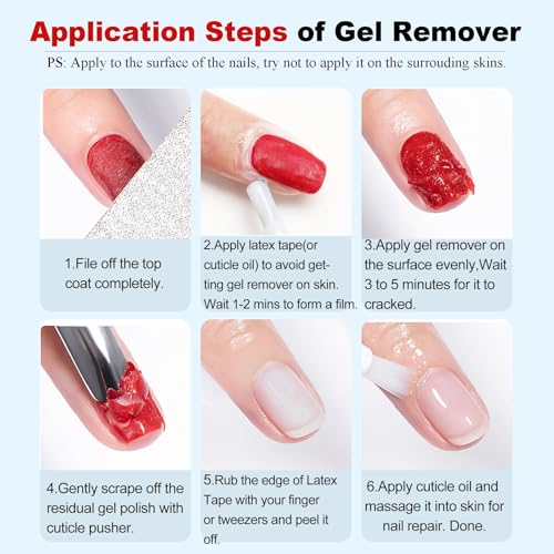 LOUINSTIC Gel Nail Polish Remover 15ml – Fast, Non-Damaging Solution