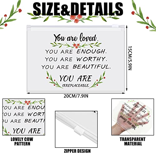 60 Pcs Inspirational Quote Makeup Bags - Waterproof EVA Cosmetic Pouch