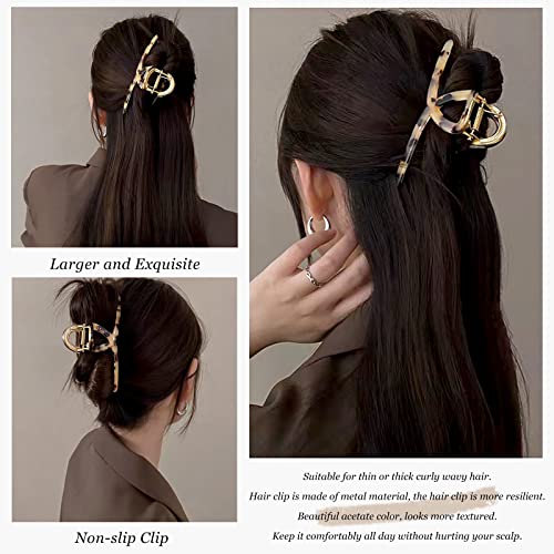 Large Butterfly Hair Claw Clips for Women & Girls - Light Leopard, 4.7" FAELBATY