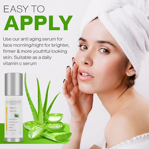 AloeMoist Vitamin C Serum for Face with Hyaluronic Acid - 0.5 fl oz