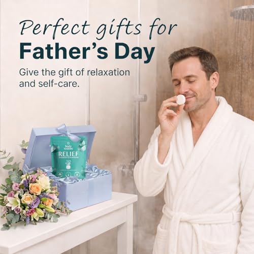 Body Restore Shower Steamers Aromatherapy 15 Pack ? Fathers Day Gift for Dad, Birthday Gifts for Women & Men, Spa Stress Relief & Relaxation Self Care Gifts ? Premium Eucalyptus Essential Oil Tablets