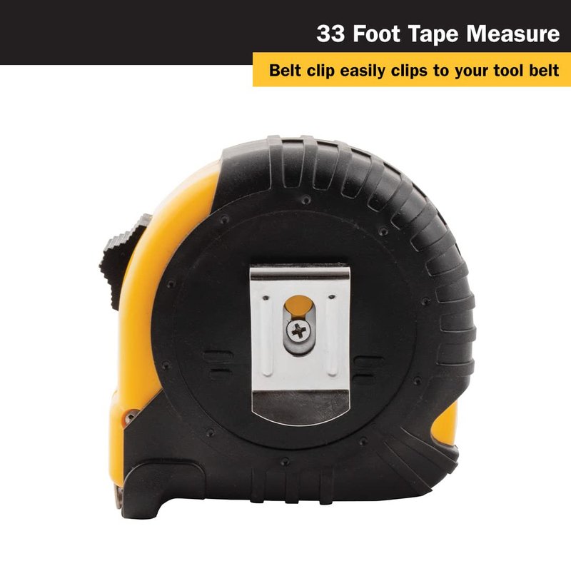 Titan 10908 Tape Measure with Easy-Read Standard Markings and Durable Case, 33-Foot