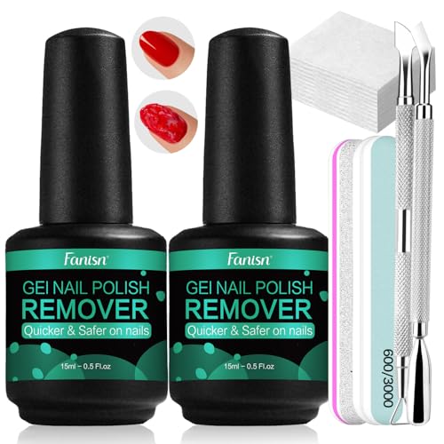 Fanisn Gel Nail Polish Remover Kit with Tools - Acetone-Free Fast Removal