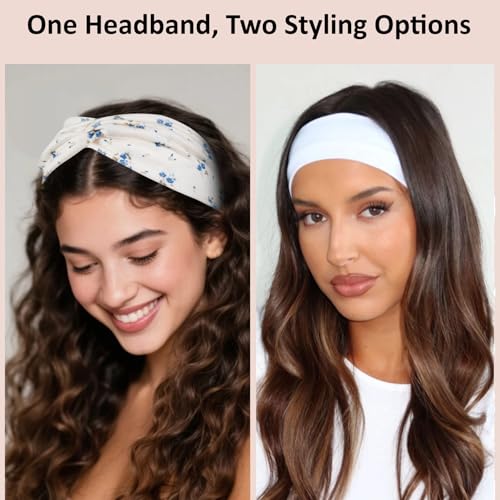 TERSE Non-Slip Twist Headbands for Women - Color-D Set of 6