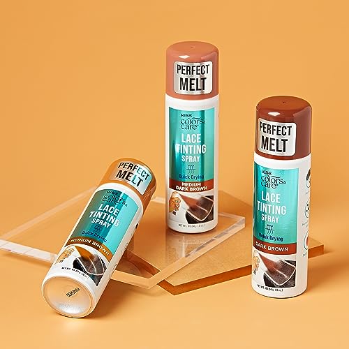 KISS Colors & Care Quick Dry Lace Tinting Spray - Dark Brown, 3 oz