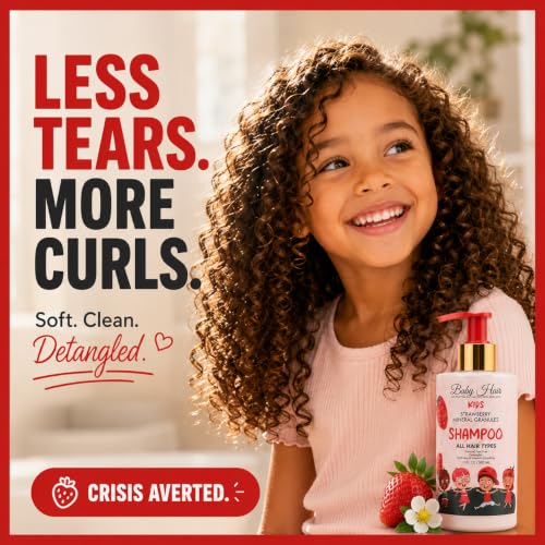 BABY HAIR Strawberry Mineral Shampoo & Body Wash 10 fl. oz. - Sulfate-Free, Tearless Formula with Biotin & Strawberry Oil