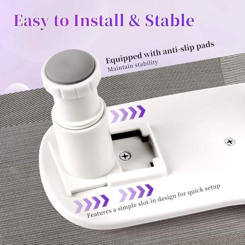 YINGJEE Manicure Arm Rest with Rotating Phone Holder - Black, Adjustable Nail Stand