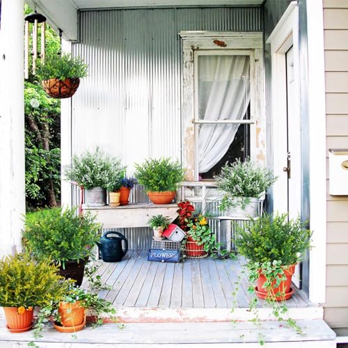 8Pcs UV Resistant Artificial Lavender Plants for Outdoor Decor
