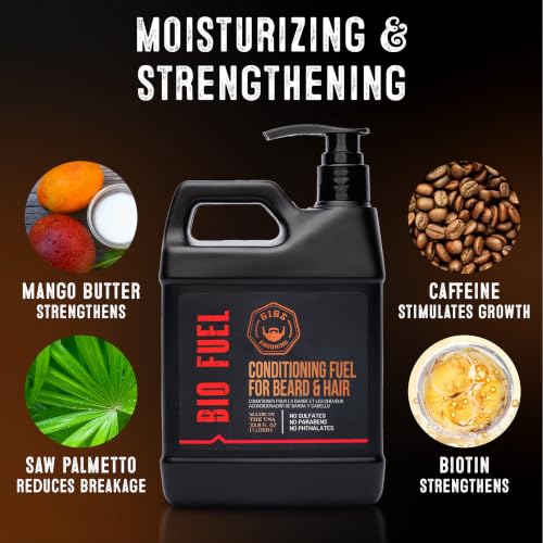 GIBS Grooming Bio Fuel Conditioner for Beard & Hair Growth - 3.25 oz