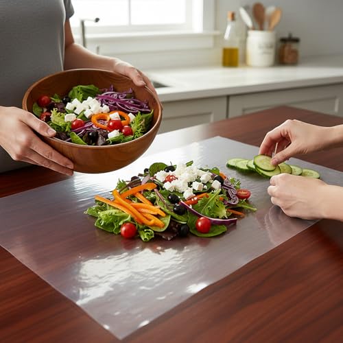 Premium Clear Plastic Counter Liners - 26" x 26", 15 Pack for Events