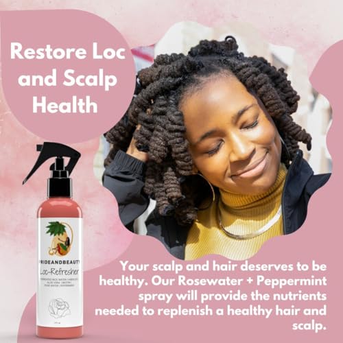 Rose Water & Peppermint Loc Spray - 4 oz Daily Moisturizer for Dreads & Protective Styles