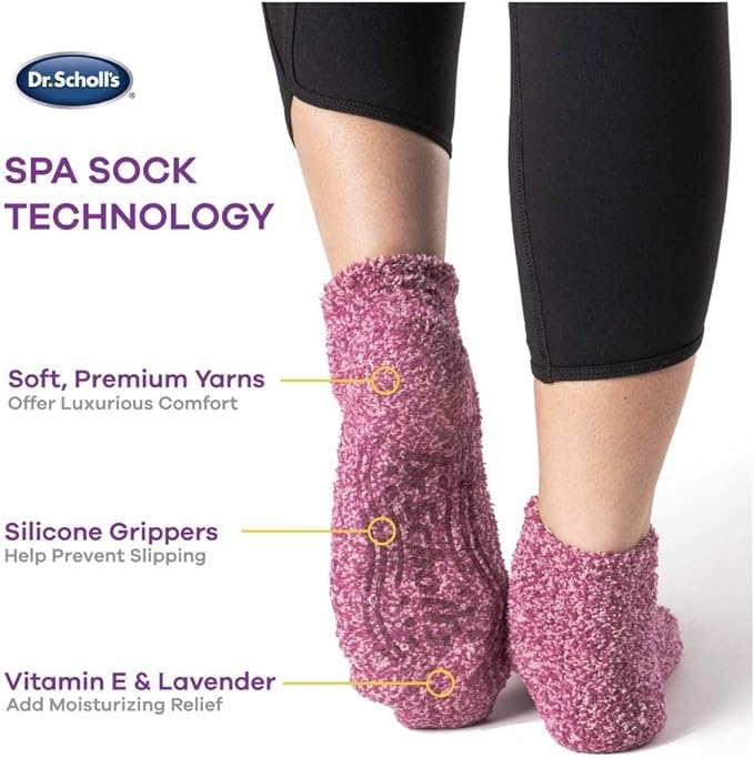Dr. Scholl's Women's Soothing Spa Socks, Lavender & Vitamin E, 2-Pack