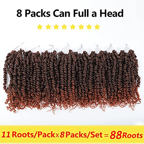 Fulcrum Passion Twist Crochet Hair, 10 Inch Pre-Looped Synthetic Hair (T350#)