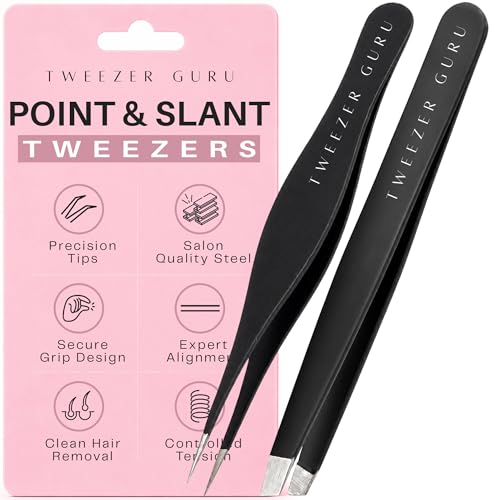 Precision Ingrown Hair Tweezers Set - Pointed & Slant Tips