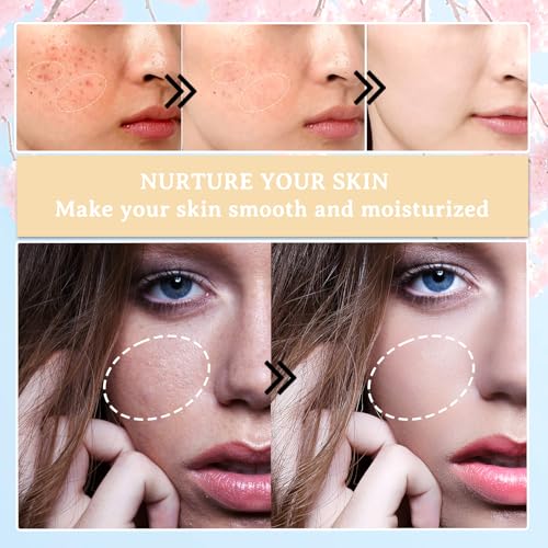 DuoZeng 8pcs Sakura Skincare Set, Moisturizing Face Cleanser, Serum, Toner & Masks for All Skin Types
