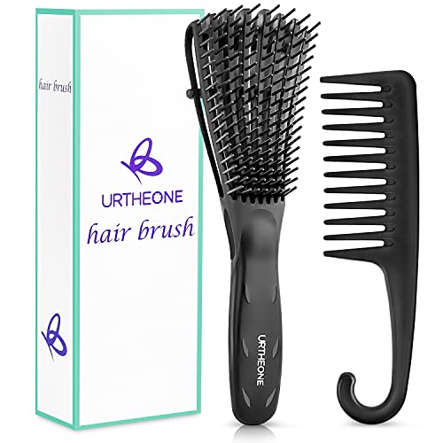 URTHEONE Detangling Brush for Black Natural Hair 3A-4C Curly Afro - Black