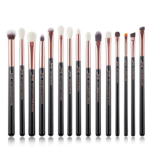Jessup 15-Piece Professional Eye Makeup Brush Set - Soft Blending Brushes