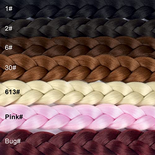 LyoRuSi 2 Pack 30 Inch Black Braided Ponytail Extensions for DIY Styling - Hair Ties Included