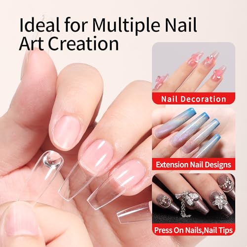 Nelrona 10ml Semi Solid Nail Glue & Remover Set - Quick Dry, Long Lasting 30+ Days for Press-On & Acrylic Nails - No Lamp Needed, Mess-Free Application