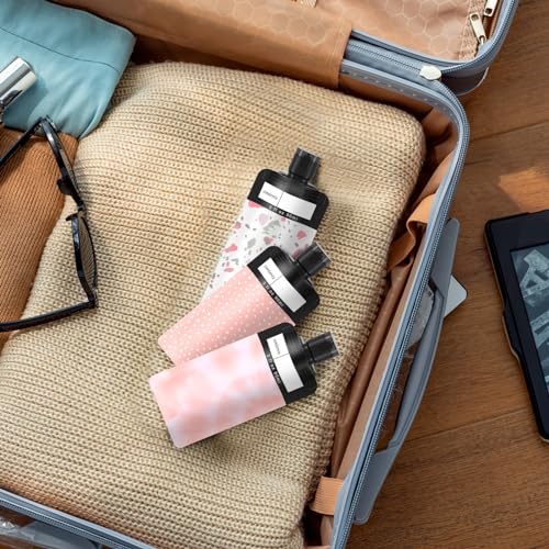 ANNGO 18-Pack TSA Approved Travel Pouches - Leakproof 3oz Bags for Toiletries (Pink)