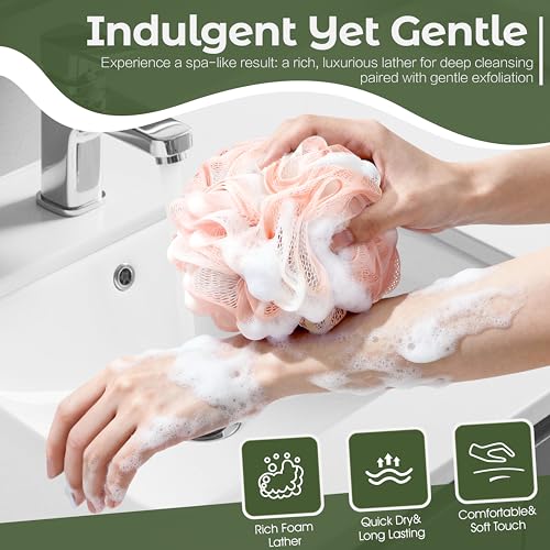 Yolaist Loofah Sponge 4 Pack - Exfoliating Bath Scrubber