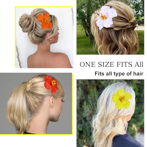 Vodolo 4-Pack Hawaiian Flower Hair Clips – Tropical Accessories