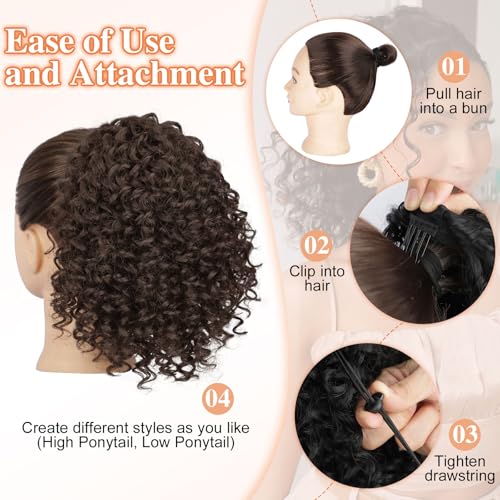 Lommel 10 Inch Curly Ponytail Extension for Black Women #4