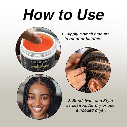 BELLATIQUE Braiding Gel - Maximum Hold for LOCs & Twists, 10 oz