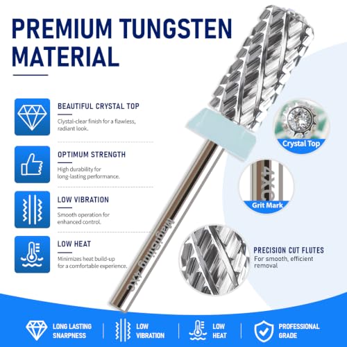 MagiBling Crystal Top 4XC Large Barrel Nail Drill Bit Quadruple Coarse Silver 3/32"