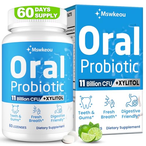 Mswkeou Oral Probiotics for Bad Breath Treatment, 60 Count - 11 Billion CFU