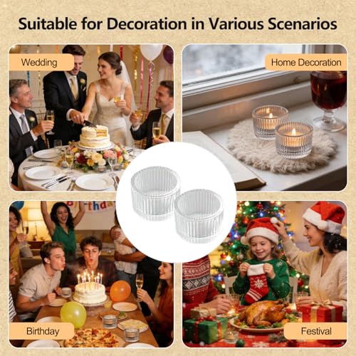 12-Piece Vintage Glass Tealight Candle Holder Set for Weddings & Events